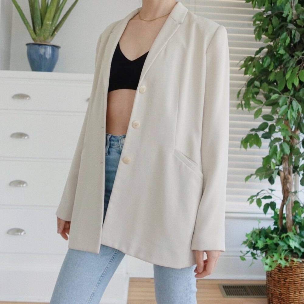 Vintage 90’s Express ivory oversized blazer